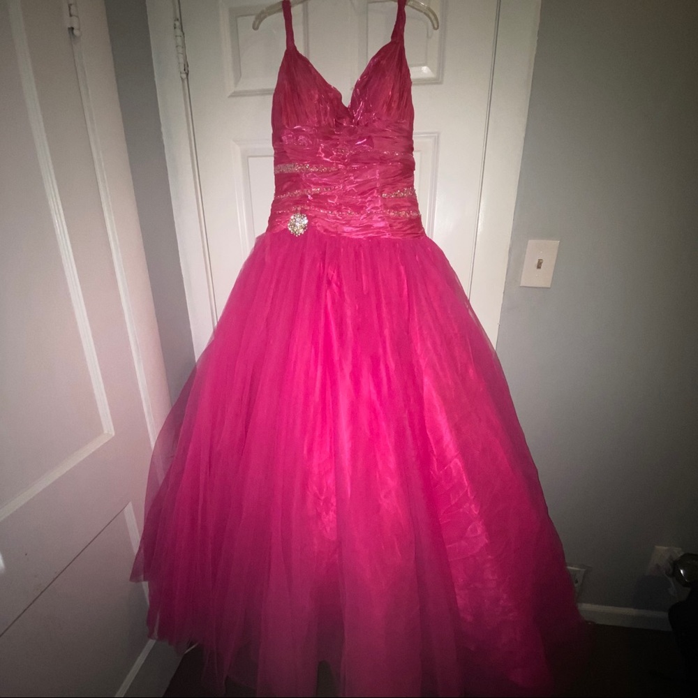 Flirt by Maggie Sottero Hot Pink Gown w Straps